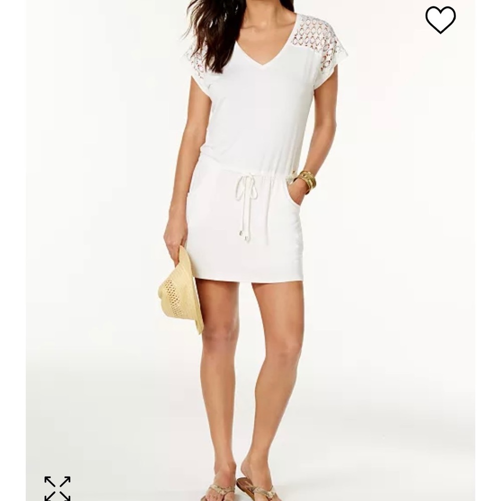 Cover Up - white with crochet detail - NWOT